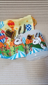 新品 スヌーピー　コップ袋付きプラスティックコップ　マグカップ　サーカス入園準備、入学準備/A246-3