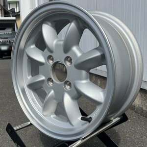 2本セット!! 14インチ 6J+25 pcd100 4穴 ハブ径73.1 新品 ホイールセット 旧車 ドリフト カスタム トレーラー ジェット 軽 シルバー WR110