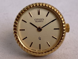 CITIZEN QUARTZ 指輪型時計 4-104374 ゴールドカラー 不動品