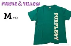 【PURPLE＆YELLOW】グリーン Ｔシャツ　シンプル　Mサイズ