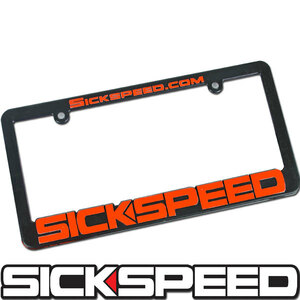 SICKSPEED ナンバーフレーム オレンジ USDM JDM HDM シックスピード US仕様 スタンス ライセンスフレーム