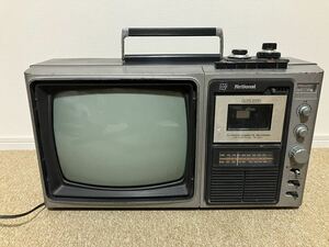 G275☆送料無料☆超希少 National/ナショナル 『TR-1201α 1978年製』12型白黒テレビ ラジオ 松下電器 デッドストック 現状品