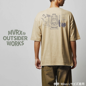 Tシャツ ポケット付き 半袖 S ビッグTシャツ メンズ MVRX ブランド CAMP GEAR モデル キャンプ道具 カーキ