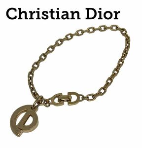 【即日発送】Christian Dior ゴールド ロゴ ブレスレット クリスチャン ディオール CD ヴィンテージ アンティーク バングル 金 k チェーン
