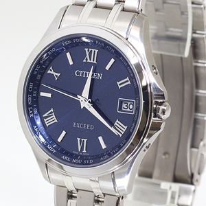 CITIZEN シチズン メンズ腕時計 エクシード CB1080-52L 光発電エコ・ドライブ ブルー文字盤 新品同様