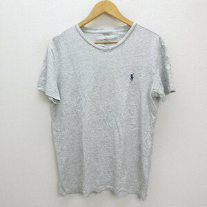 ◇ラルフローレン/Polo Ralph Lauren ロゴ刺繍 半袖Tシャツ【S】灰色/MENS/128【中古】■