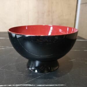 【美品】お椀 合鹿椀 高台椀 漆器 漆芸 黒塗り 朱 JAPAN 日本 和食器 アンティーク 骨董 レトロ 汁椀 ヴィンテージ うるし 伝統工芸