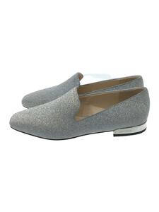 JIMMY CHOO◆JAIDA FLAT/フラットパンプス/グリッタースリッポン/37/SLV