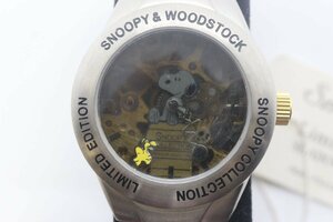 【ト足】 新品 未使用 SNOOPY スヌーピー 限定 シャドースケルトン 手巻き 腕時計 CA195CAA70