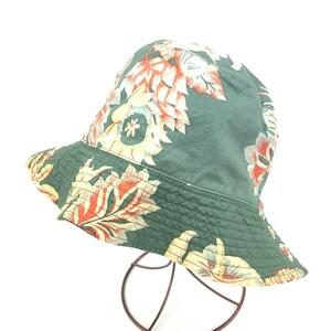 良好◆POLO RALPH LAUREN ポロラルフローレン バケットハット ◆ グリーン 綿100％ アロハ ユニセックス 帽子 ハット hat 服飾小物