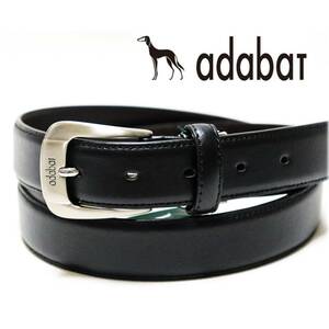 《adabat アダバット》新品 牛革 レザーベルト 99cmまで対応 サイズ調整可 ビジネス プレゼント 黒 A8399