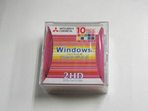 未開封 シースルー スケルトン 2HD フロッピー 10枚 10色 三菱化学メディア 3.5インチ FD ディスク DOS/V Windows iMac