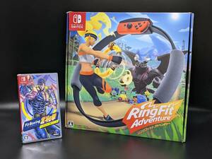 【ダイエット等に！】Nintendo Switchソフト「Fit Boxing 北斗の拳(新品)」+「Ring Fit Adventure(中古・傷有り)」