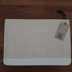 新品未使用 FINGER FOX AND SHIRTS フィンガーフォックスアンドシャツ クラッチバッグ 白 日本製 16oz 地厚キャンバス 9500円