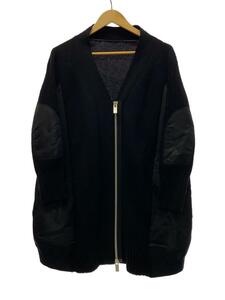 sacai◆Nyron Twill Cardigan/カーディガン(厚手)/1/ウール/BLK/20-05138