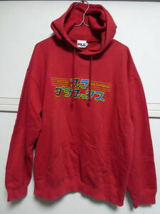 90s　FILA　フィラ　グラフィックス　パーカー　M　カタカナ表記　ヴィンテージ　90年代