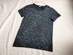 美品 DIOR HOMME ディオール オム Tシャツ カットソー 総柄 123J000A0291 コットン 半袖 黒 ブラック S イタリア製 ★9