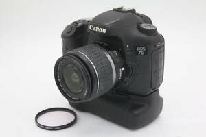 Y987 キャノン Canon EOS 7D Zoom Lens EF-s 18-55mm F3.5-5.6 II USM デジタル一眼 ボディレンズセット Battery Grip BG-E7付き ジャンク