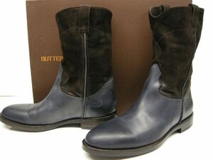 定7.5万■サイズ43 (27.5-28cm)■BUTTEROウエスタンブーツB1173UPXB■ペコスブーツ/ネイビー/メンズ/レザー/ブッテロ/シューズ6-10-11