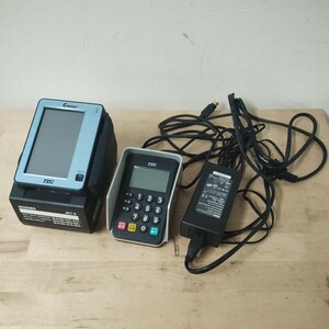 【東芝テック】動作OK TEC カード決済ターミナル セット EFT-POS CT-4100-J220-R/ PINPAD PADCT-4100-A110-R レジ 中古品