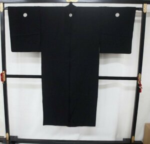 貸衣装処分　0760　紳士用　黒紋付　着物・羽織（風景）【中古】