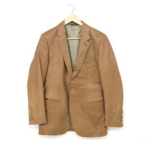 ◆Paul Smith ポールスミス コレクション 1Bレザージャケット L◆ キャメルブラウン 牛革 カーフレザー メンズ 最高級ライン アウター