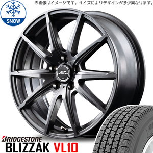 新品 ハイゼット 145/80R12 BS BLIZZAK VL10 シュナイダー SLS 12インチ 3.5J +42 4/100 スタッドレス タイヤ ホイール セット 4本