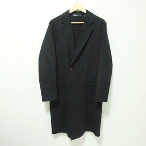 美品 22AW Theory セオリー LUXE NEW DIVIDE SUFFOLK F DB DFW カシミアブレンド ダブルブレスト チェスターコート メンズ XS ブラック 024