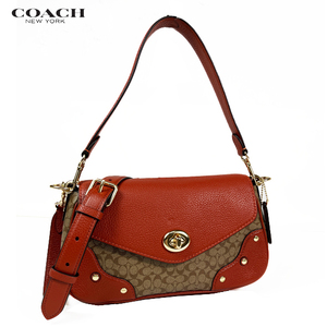 COACH コーチ バッグ ハンドバッグ ミリー ショルダーバッグ シグネチャー キャンバス CE639 カーキ テラコッタ アウトレット 新作 新品