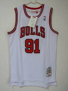 【未使用品】 NBA RODMAN #91 デニス・ロッドマン BULLS シカゴ・ブルズ ユニフォーム ゲームシャツ　ジャージ　刺繍　ジョーダン　XXL 白