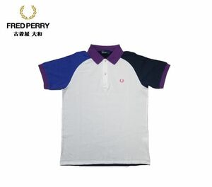 #古着屋大和 ブランド古着 セール中 FREDPERRY フレッドペリー クレイジーパターン ポロシャツ M クレイジーカラー 日本製 ゴルフ テニス