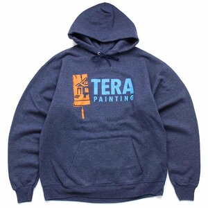 ★Hanes TERA PAINTING スウェットパーカー 杢ネイビー M★ペイント ペンキ 塗装 シアトル 企業 オーバーサイズ