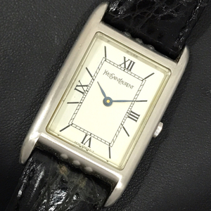 イヴサンローラン クォーツ 腕時計 ホワイト文字盤 4625-E68184 メンズ 未稼働品 純正ベルト YSL QR051-48