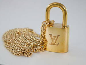 【送料無料】Louis Vuitton ルイヴィトン ゴールド パドロック ネックレス 喜平ネックレス付