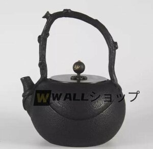 希少新品★鉄器 純手作りハンドル連結体一体ポット葉トンボ鉄ポットやかんを沸かす お茶の道具