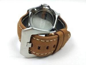 レザー製ミリタリーストラップ 交換用腕時計ベルト 本皮 22mm ライトブラウン