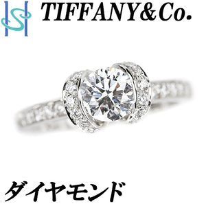 ティファニー ダイヤモンド リボン エンゲージメント リング Pt950 ブランド TIFFANY&Co. 送料無料 美品 中古 SH99841