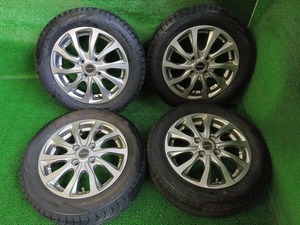 ブリヂストン VRX 155/65R14 社外 BALMINUM 14×4.5J スタッドレス付4本 軽自動車 中古 売切!!