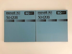 オープンリールテープ 10号 MAXELL 50-120B XLⅠ BQ メタルリール MR-10 元箱付き 2本セット 使用済み 現状品 (501-3)