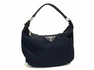 1円 PRADA プラダ テスートナイロン×レザー ワンショルダーバッグ 肩掛け レディース メンズ ネイビー系 FA5970