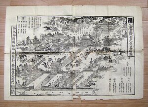 ◆信濃国善光寺　畧絵図　幕末頃　アンティーク・骨董　af