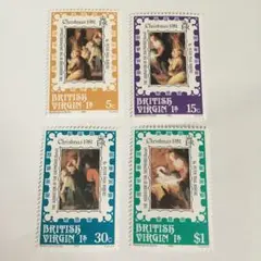 英領バージン諸島  クリスマスの切手4種完 未使用 1981