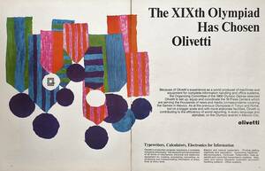 稀少！1968年オリベッティ・タイプライター広告/Olivetti/バウハウス/ポップアート/デザイン/オリンピック/T