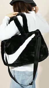 NIKE ナイキ W FX FUR TOTE フェイクファー トートバッグ ブラック 送料込