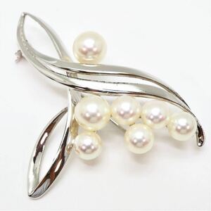 ＊MIKIMOTO(ミキモト)アコヤ本真珠ブローチ＊b 約7.0g pearl パール accessory broach jewelry silver DC0/DC0
