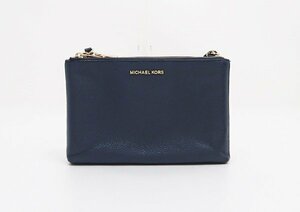 ◇【MICHAEL KORS マイケルコース】レザー ショルダーバッグ ネイビー