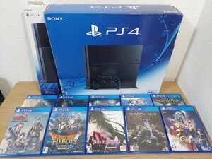 PS4本体 CUH-1200A+スタンド+ソフト10枚セット/シャドウオブウォー/ドラゴンエイジ/アサシンクリード/ドラゴンクエストヒーローズ/Fate