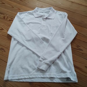 長袖ポロシャツ 白　150