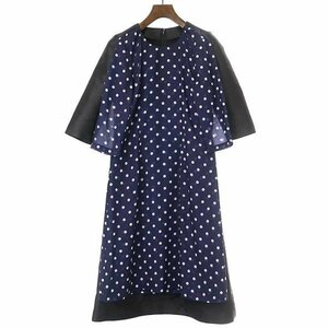 COMME des GARCONS COMME des GARCONS コムデギャルソン コムデギャルソン 22AW ドットダブルデザインワンピース ブラック×ネイビー S