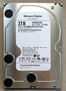 3TB 3.5インチSATA接続HDD WD30EURX AVコマンド対応 送料410円 中古 使用時間約5082h WesternDigital ハードディスク ウェスタンデジタル